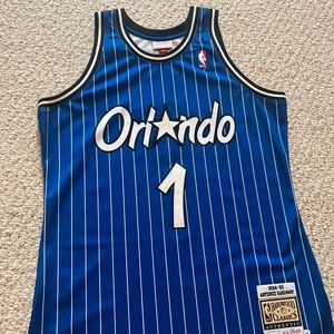 Authentic Mitchell and Ness Blue Penny Hardaway Jersey size 44L  NWOT tag